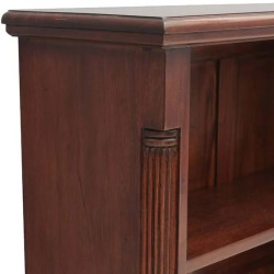 Forenza Low Three Tier Mahogany Bookcase Side Detail
