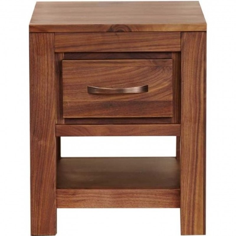 Panaro Compact One Drawer Walnut Bedside Table
