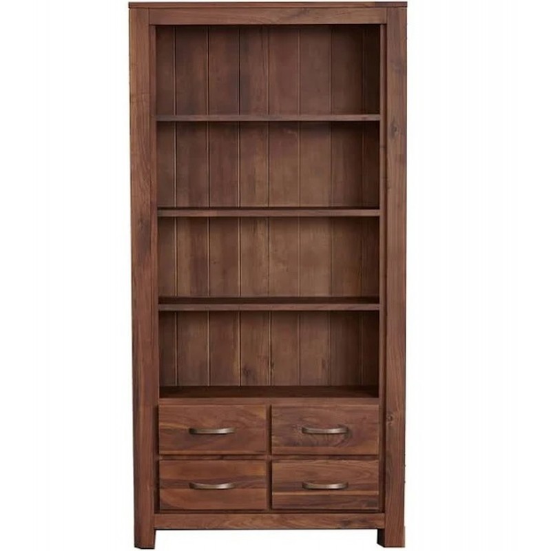 An image of Panaro Large Four Tier Walnut Bookcase