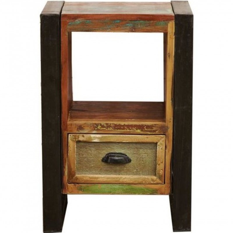 An image of Akola Small Reclaimed Wood Side Table