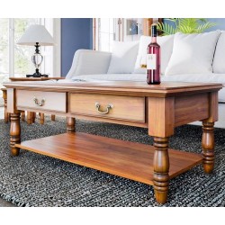 La Reine Coffee Table with Two Drawers Drawers shut