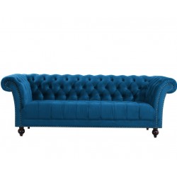 Norton Chesterfield 3 Seater Sofa in blue, front view