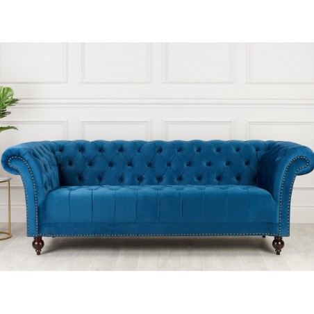 Norton Chesterfield 3 Seater Sofa in blue, room shot