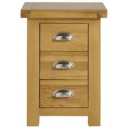 Coleby Small 3 Drawer Bedside, front view