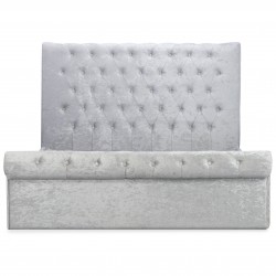 Sienna Velvet Upholstered Side Ottoman Bed Front view