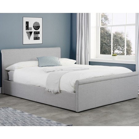 Stratus Fabric Upholstered Side Ottoman Bed Mood Shot
