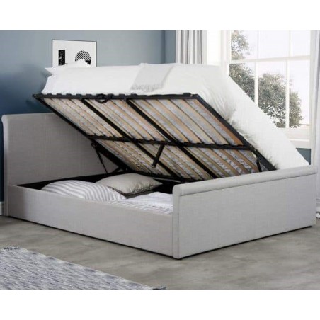 Stratus Fabric Upholstered Side Ottoman Bed Mood Shot open