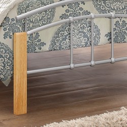 Tetras Metal & Wood Frame Bed - Single Footboard Detail