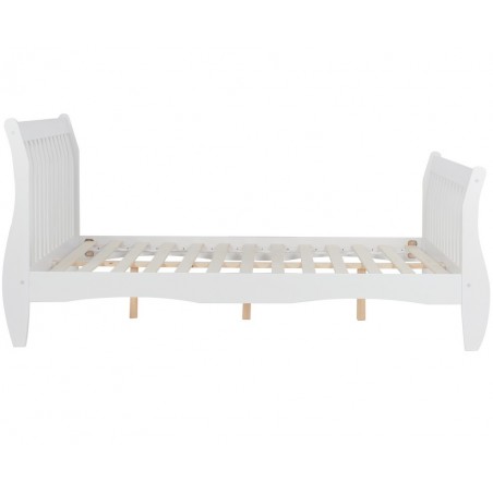 Belford White Pine Double Bed Frame Side View