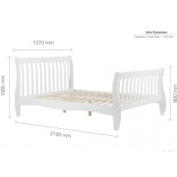 Belford White Pine Small Double Bed Frame - Dimensions