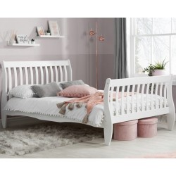 Belford White Pine Double Bed Frame Mood Shot