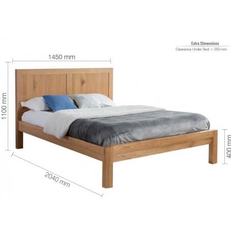 Bellevue Oak Double Bed Frame - Dimensions