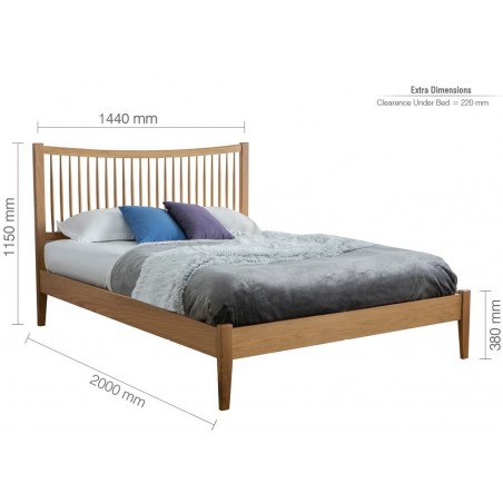Berwick Oak Double Bed Frame - Dimensions