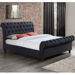 Castello Fabric Upholstered Bed - Charcoal Mood Shot