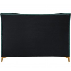 Clover Velvet Upholstered Bed - Green Rear View