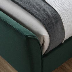 Clover Velvet Upholstered Bed - Green Footboard View