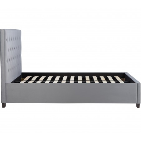 Cologne Fabric Upholstered Bed - Grey Side View