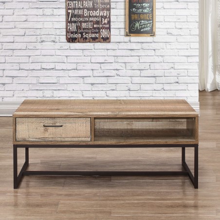 Camden Urban One Drawer Coffee Table Mood Shot Front View