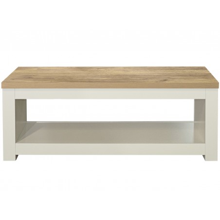 Hawford Coffee Table - Cream/Oak Front View