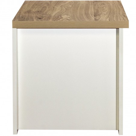 Hawford Lamp Table - Cream/Oak Side View