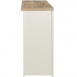 Hawford Two Drawer Console Table - Cream/Oak Side View
