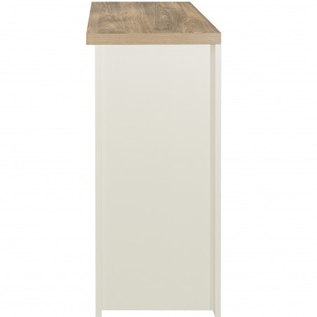 Hawford Two Drawer Console Table - Cream/Oak Side View