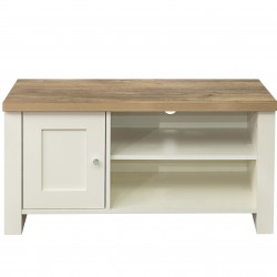 Hawford Small TV Unit Cream/Oak Front View