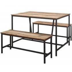 Camden Urban Dining Table And Bench Set