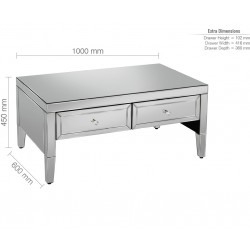 Valencia Two Drawer Coffee Table Dimensions