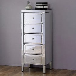 Valencia Five Drawer Narrow Chest Mood Shot Front view