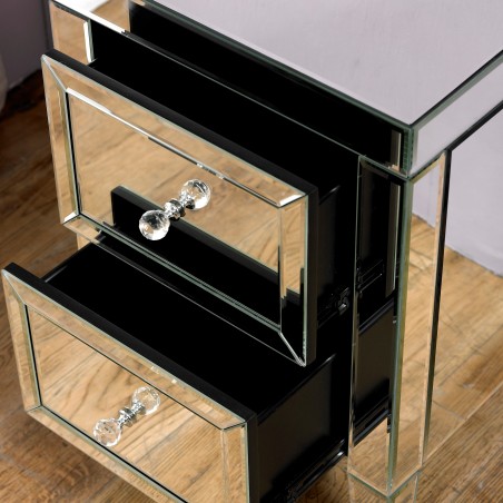 Valencia Two Drawer Bedside Cabinet Open Drawers