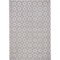 Harmony Geometric Wool Rug - Grey
