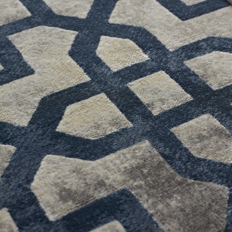 Avanti Trellis Design Rug - Blue Grey Pattern Detail
