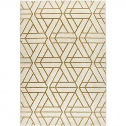 Escher Cream Gold Geometric Rug