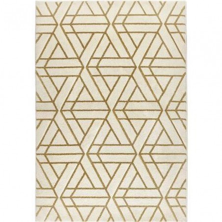 Escher Cream Gold Geometric Rug