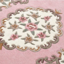 Shensi Traditional Wool Rug - Pink Pattern Detail