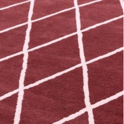 Albany Diamond Pattern Wool Rug - Berry Pattern Detail