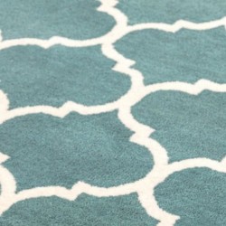 Albany Trellis Style Wool Rug - Duck Egg Pattern Detail