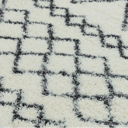 Alto Cream & Grey Boho Design Shaggy Rug Pattern Detail