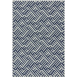 Antibes AN04 Linear Indoor Outdoor Rug - Blue/White
