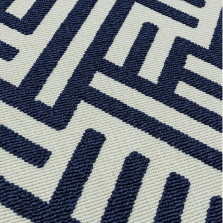 Antibes AN04 Linear Indoor Outdoor Rug -  Blue/White Pattern Detail