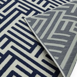 Antibes AN04 Linear Indoor Outdoor Rug -Blue/White  Backing Detail