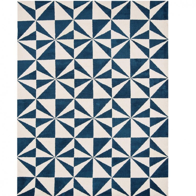 An image of Arlo Mosaic Geometric Rug - Denim - 100cm x 150cm