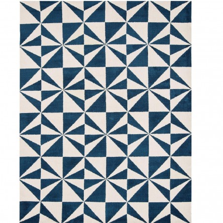 Arlo Mosaic Geometric Rug - Denim