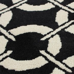 Arlo Buckle Geometric Rug - Black Pattern Detail