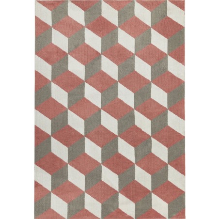 Arlo Block Geometric Rugs - Pink