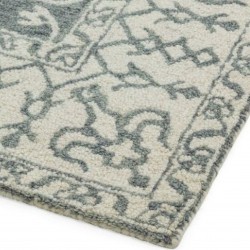Bronte Fine Loop Wool Rug - Silver/Grey Edge Detail