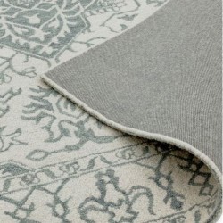 Bronte Fine Loop Wool Rug - Silver/Grey Backing Detail