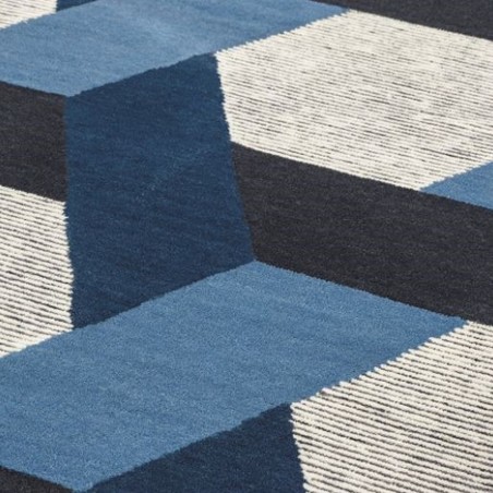 Camden Blue Wool Rug Pattern Detail