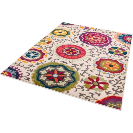 Colores COL01 Modern Floral Rug Angled View